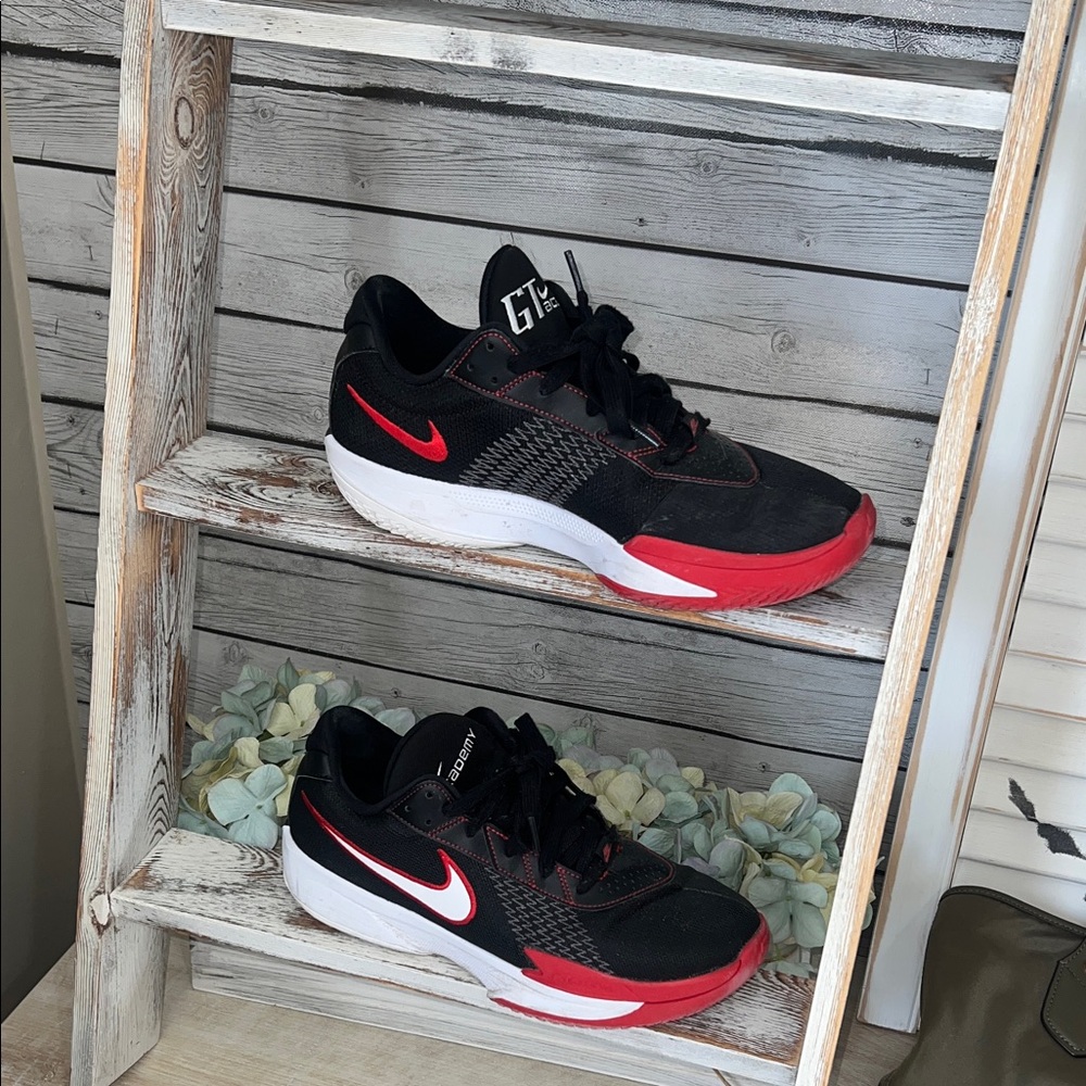 Nike G.T. Cut Academy Black & Red Low-Profile Athletic Sneakers